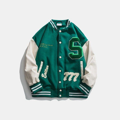 Herren Jacke Stylish Aufnäher Design Leo