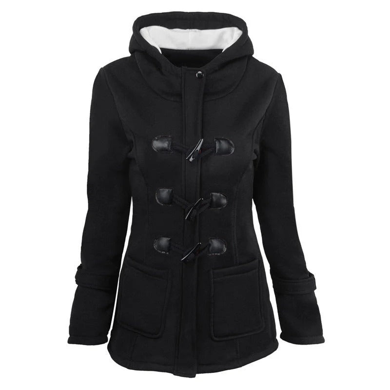 Stylischer Wintermantel mit Kapuze und Taillierte Passform