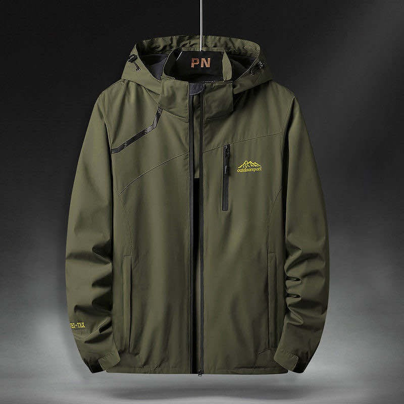Wasserdichte Herrenregenjacke Kapuze