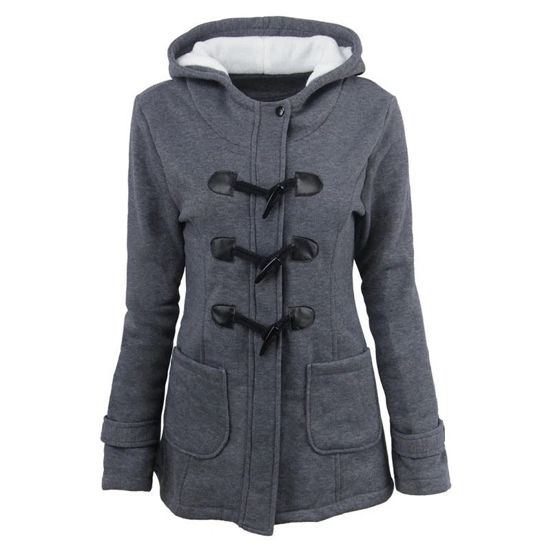 Stylischer Wintermantel mit Kapuze und Taillierte Passform