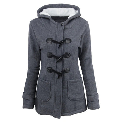 Stylischer Wintermantel mit Kapuze und Taillierte Passform