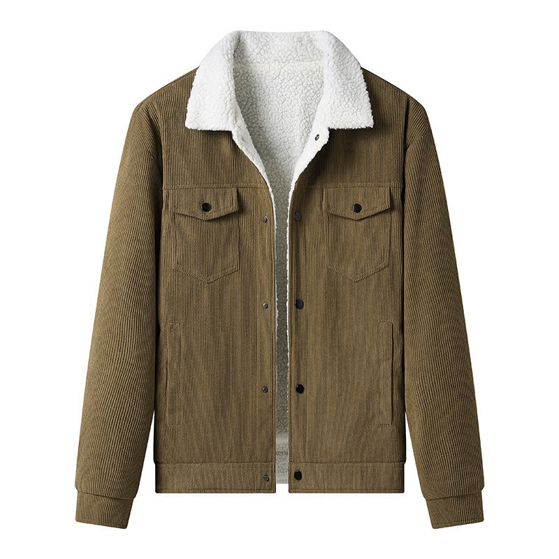 Herren Cordjacke Fleece Innen, Lässig Modern