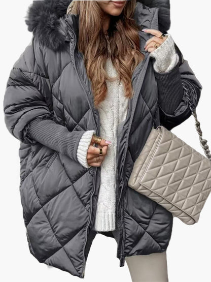 Wintersteppjacke Oversize Kapuze Warm
