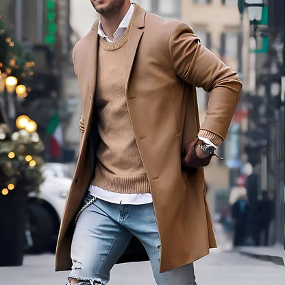 Eleganter Herren Trenchcoat Reverskragen - IdealeKleiden