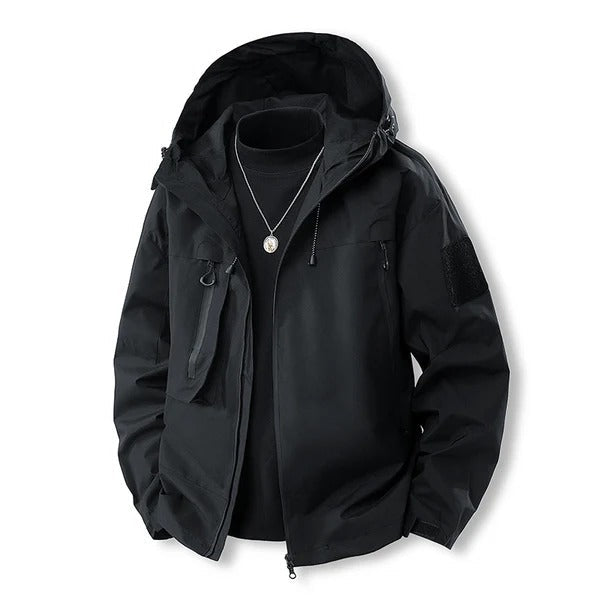 Wasserdichte Outdoor-Jacke Kapuze Reißverschluss