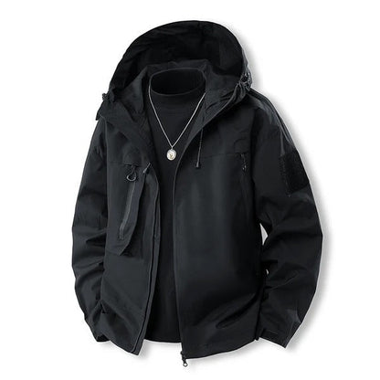 Wasserdichte Outdoor-Jacke Kapuze Reißverschluss