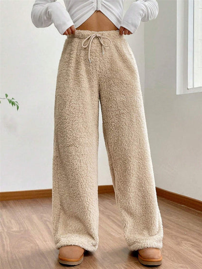 Hohe Taille Loungehose Mit Kordelzug Damen