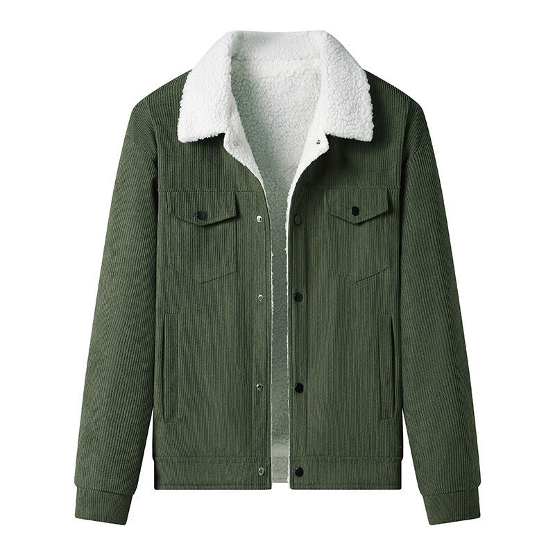 Herren Cordjacke Fleece Innen, Lässig Modern