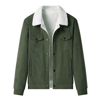 Herren Cordjacke Fleece Innen, Lässig Modern