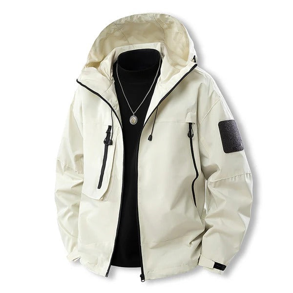 Wasserdichte Outdoor-Jacke Kapuze Reißverschluss