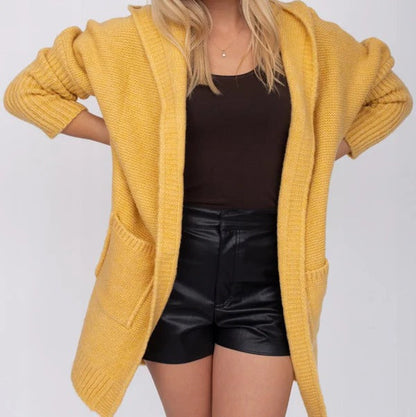 Große Strickjacke Kapuze mit Taschen