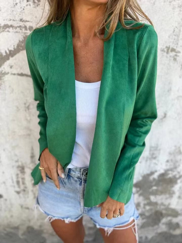 Lässige Strickjacke Weich Wildleder Optik