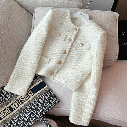 Stylische Damenjacke Boucle Kurz Modern