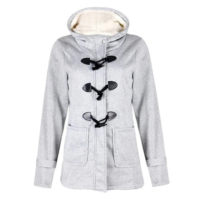 Langer Wollmantel Damen Elegant Kapuze - IdealeKleiden