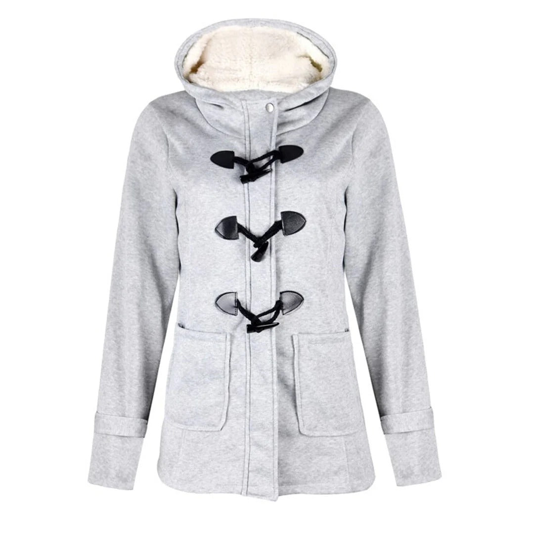 Damen Langmantel Mit Kapuze und Taschen - IdealeKleiden
