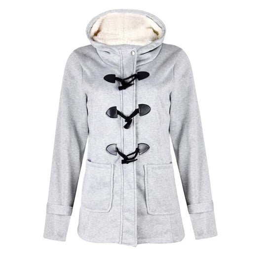 Damen Langmantel Mit Kapuze und Taschen - IdealeKleiden