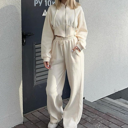 Bequemes Loungewear Set Kapuzenpullover Jogginghose Weich Baumwolle