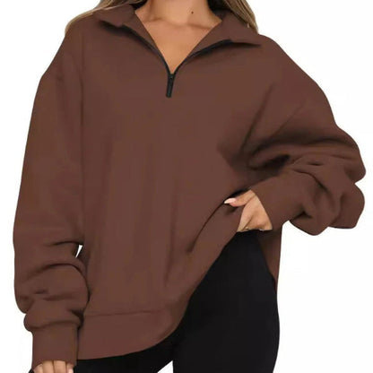 Übergrößenes Kleid Weiches Baumwolle Hochkragen Kurzverschluss
