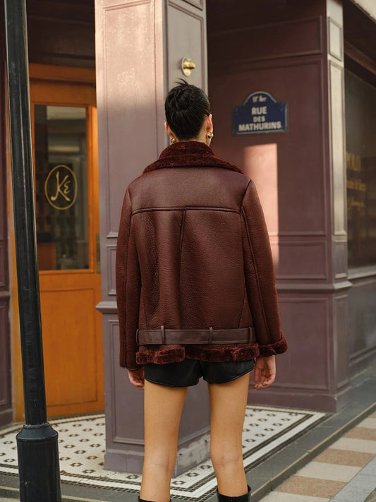 Trendige Motorradjacke Oversized Biker Style - IdealeKleiden