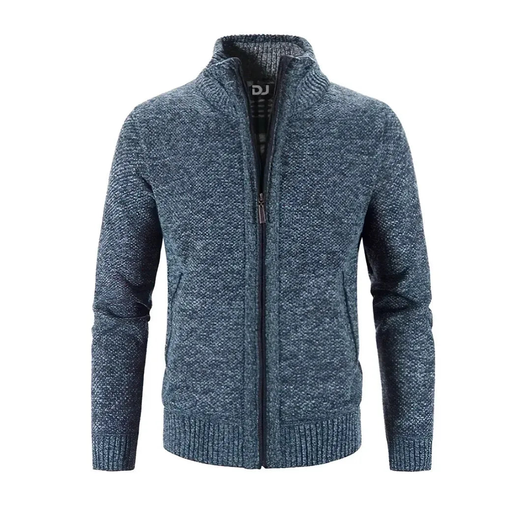 Slim Fit Cardigan Wollstrick Rippkante Modern Design