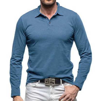 Elegantes Herrenhemd Slim Fit Langarm Knopfverschluss