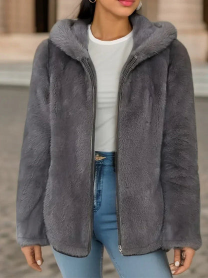 Selina - Fleece Sweatjacke Kapuze Warm