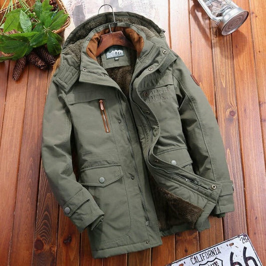 Warme Winterjacke Übergröße Fleece Kapuze - IdealeKleiden