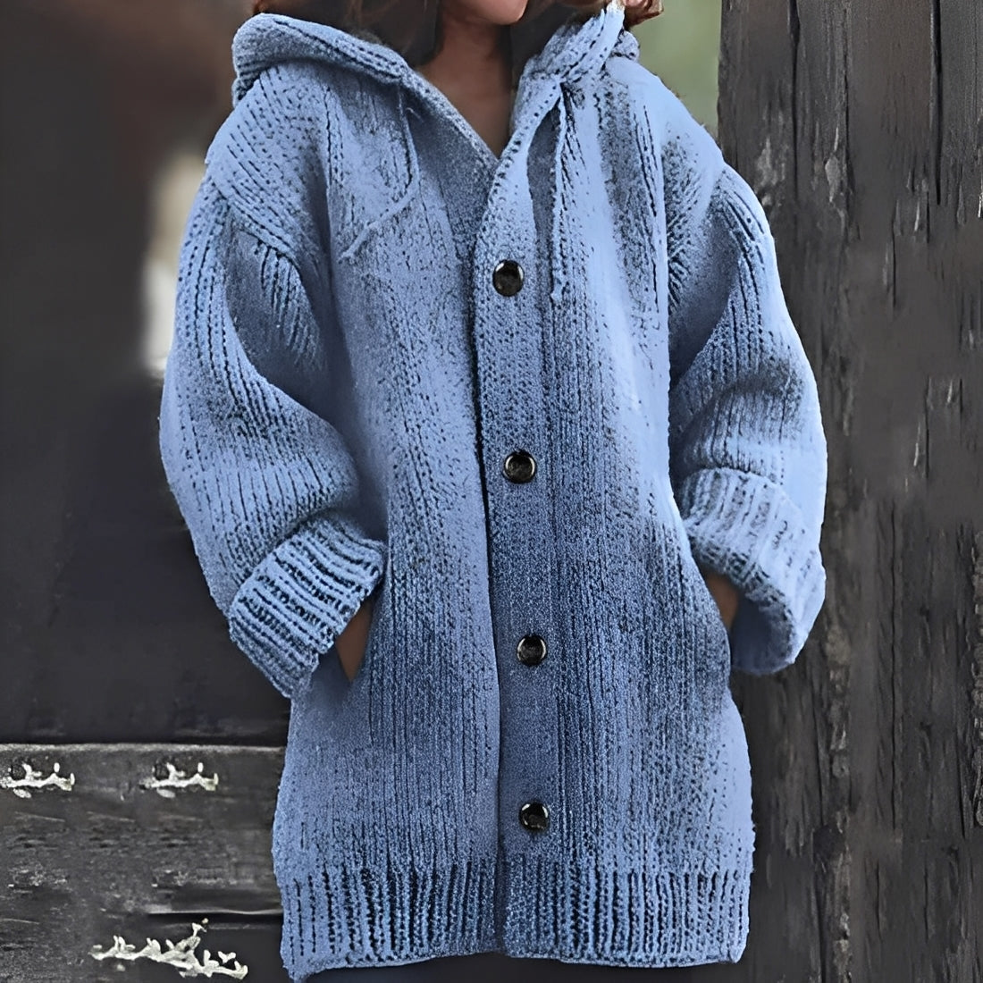 Damenschal Cardigan Kapuze Bequem