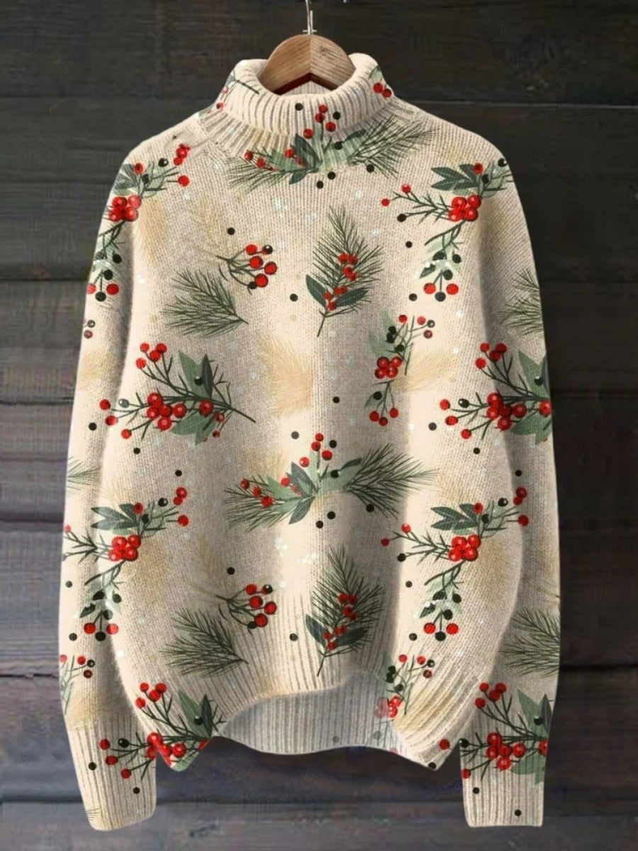 Weihnachtspulli Wollig Festlich Rippbündchen - IdealeKleiden