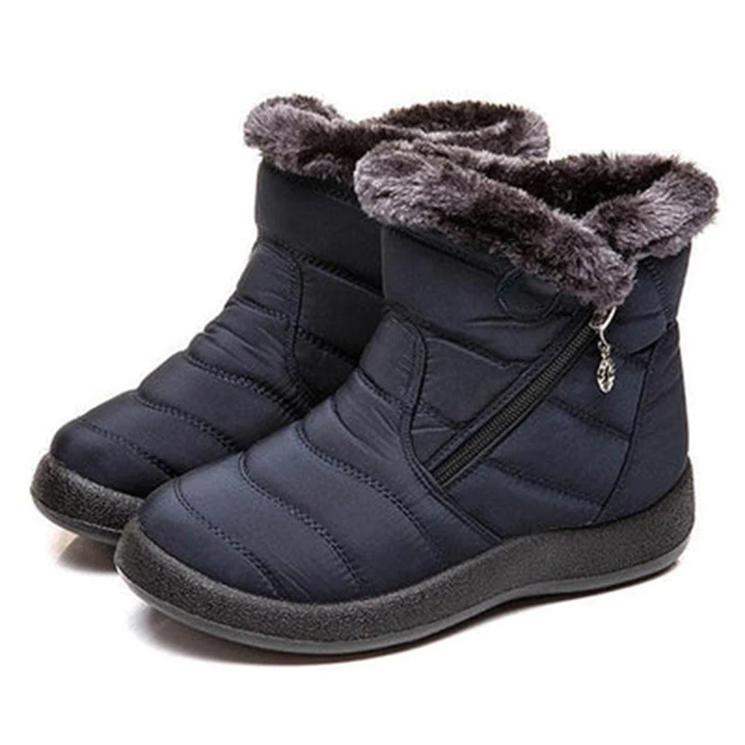 Warme Stiefeletten Damen Weich Kunstpelz Innenfutter - IdealeKleiden
