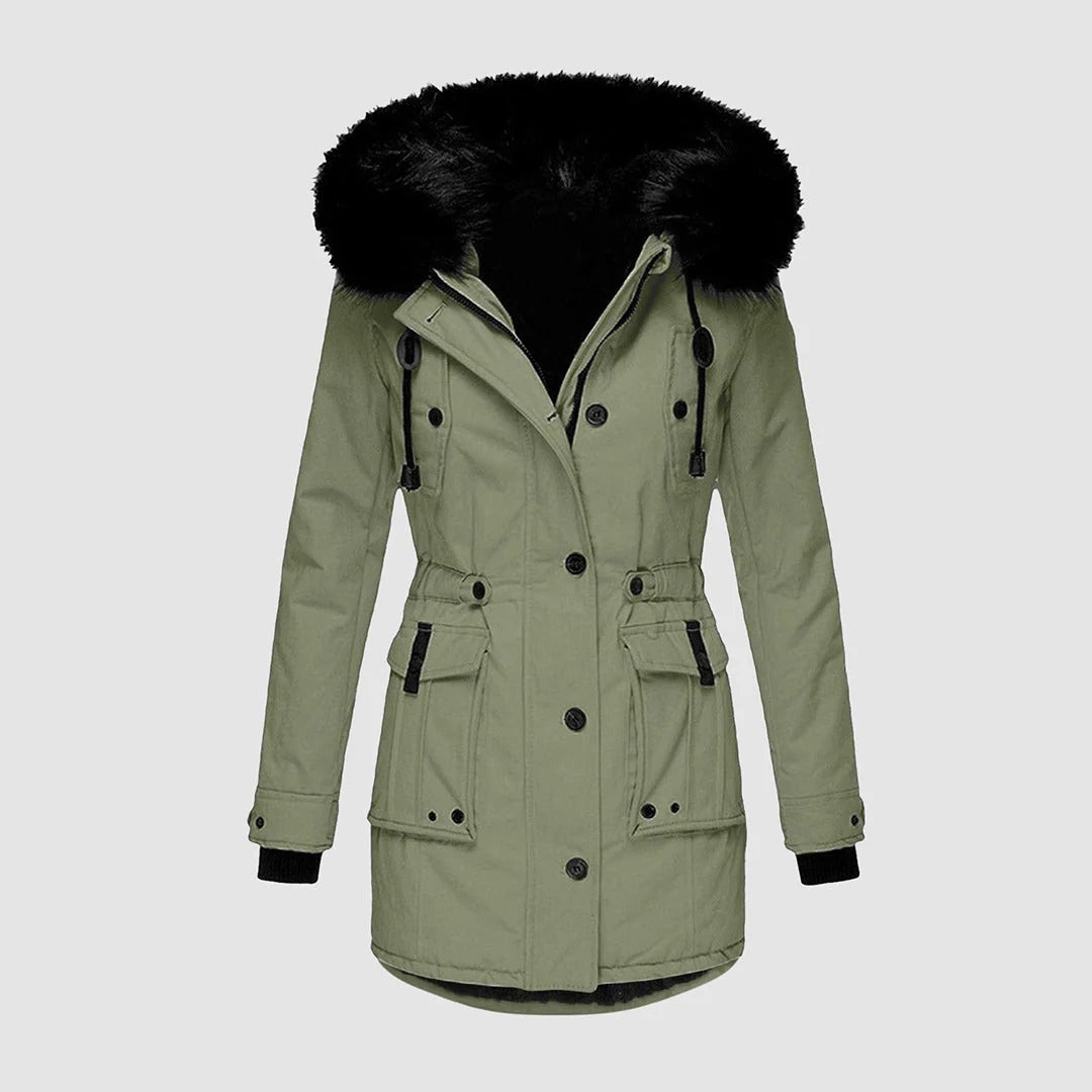 Lange Damenjacke Elegant Taillierte Passform