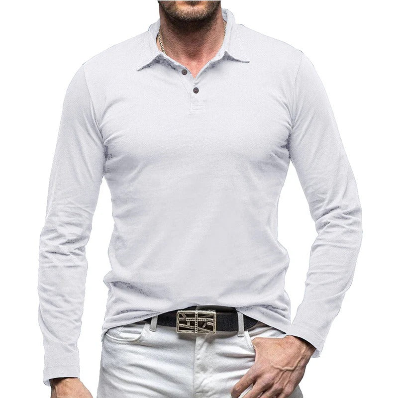 Elegantes Herrenhemd Slim Fit Langarm Knopfverschluss