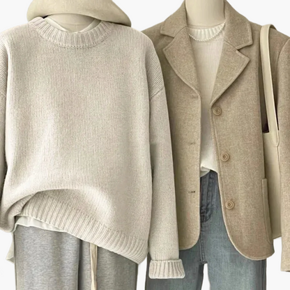 Retro Kleidungsset Japanischer Look - Strickpullover und Blazer