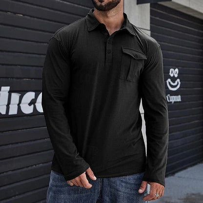 Herren Hemd Slim Fit Langarm Baumwolle Stehkragen