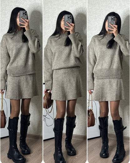 StrickOutfit Herbst Winter Modisch Elegant