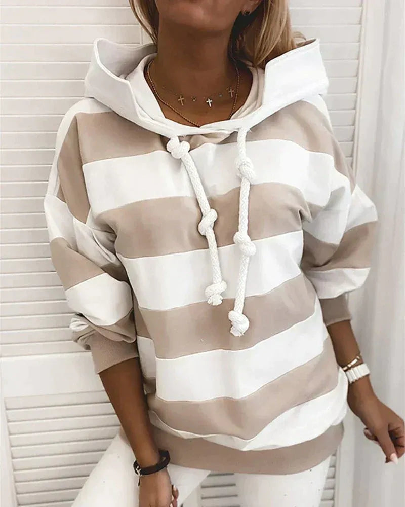 Kapuzenpullover XXL Oversized Striped Sportlich
