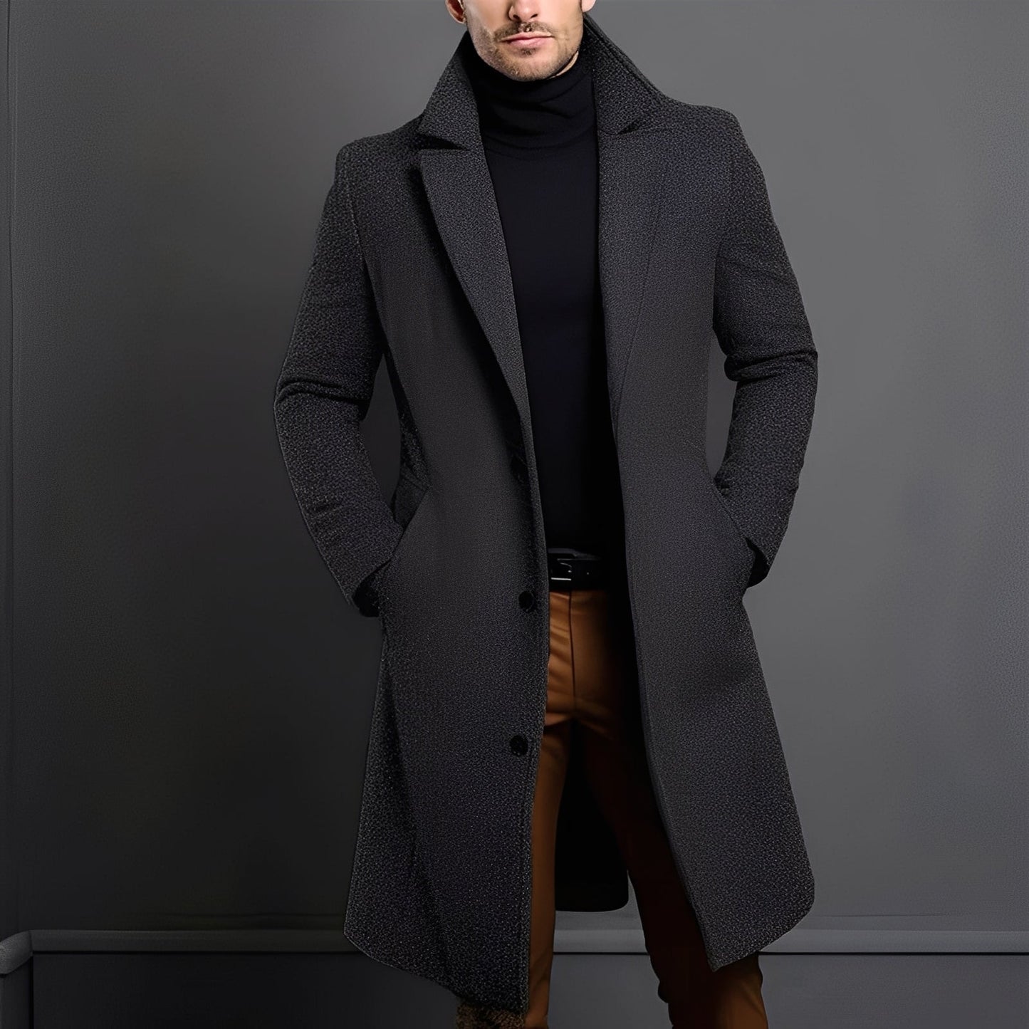 Herren Trenchcoat Elegant Woll Qualität