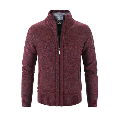 Slim Fit Cardigan Wollstrick Rippkante Modern Design