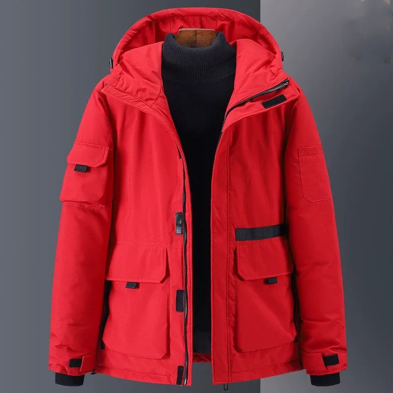 Wasserabweisende Daunenjacke Kapuze Freizeitstyle