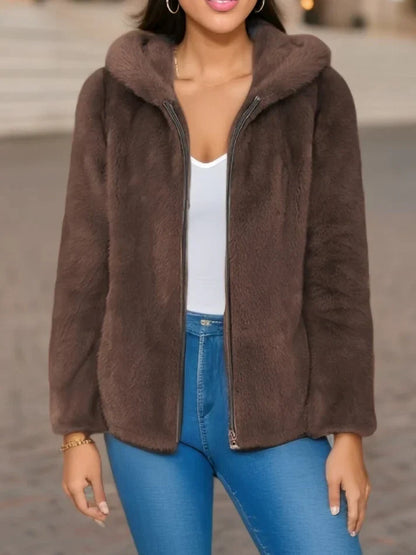 Selina - Fleece Sweatjacke Kapuze Warm