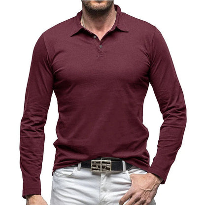 Elegantes Herrenhemd Slim Fit Langarm Knopfverschluss