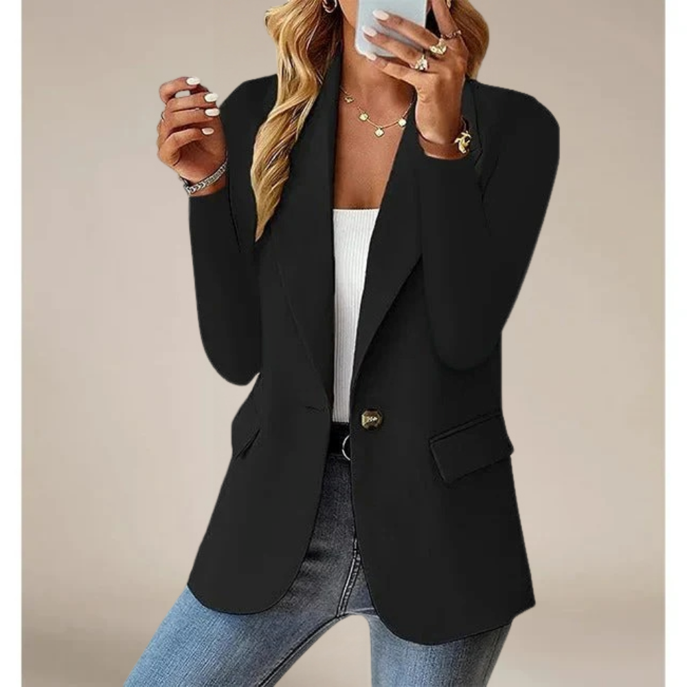 Klassischer Damenblazer Elegant Schwarz
