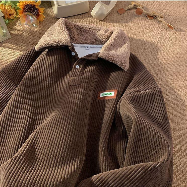 Kuschelige Corduroy Pullover mit Fleece