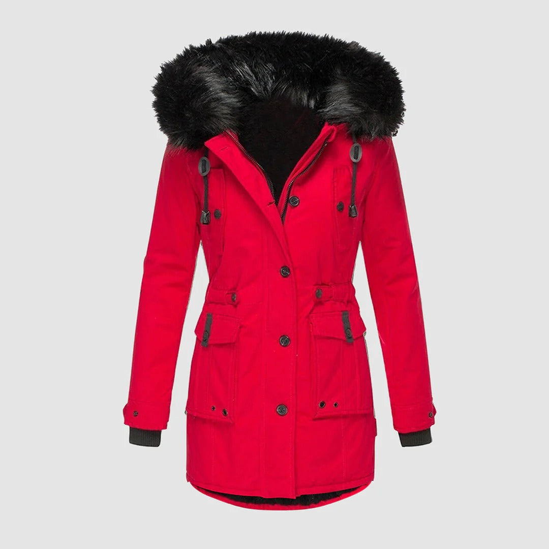 Lange Damenjacke Elegant Taillierte Passform