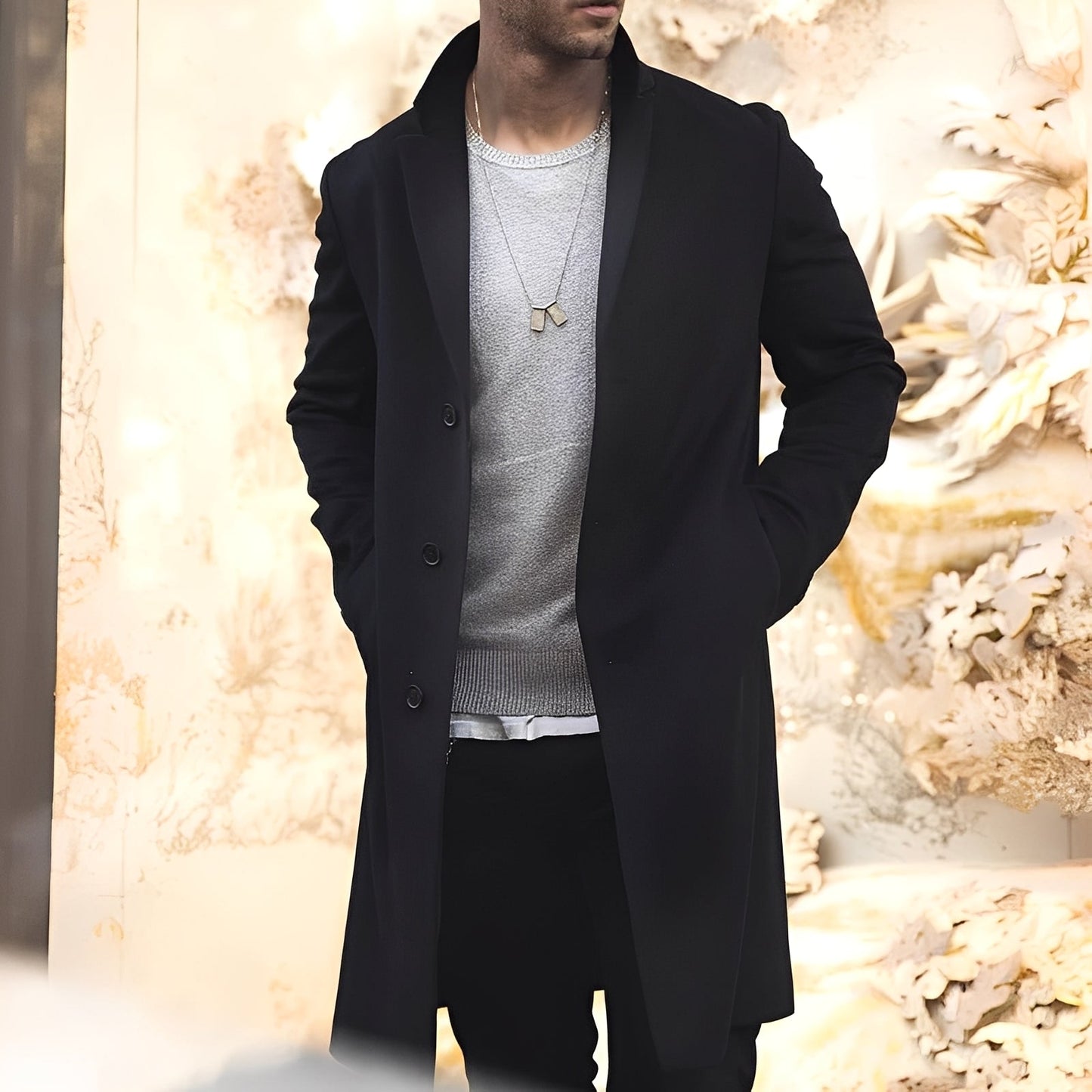 Eleganter Herren Trenchcoat Reverskragen