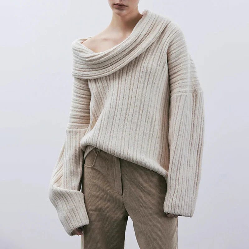 Weicher Oversized Pullover Off-Shoulder Look
