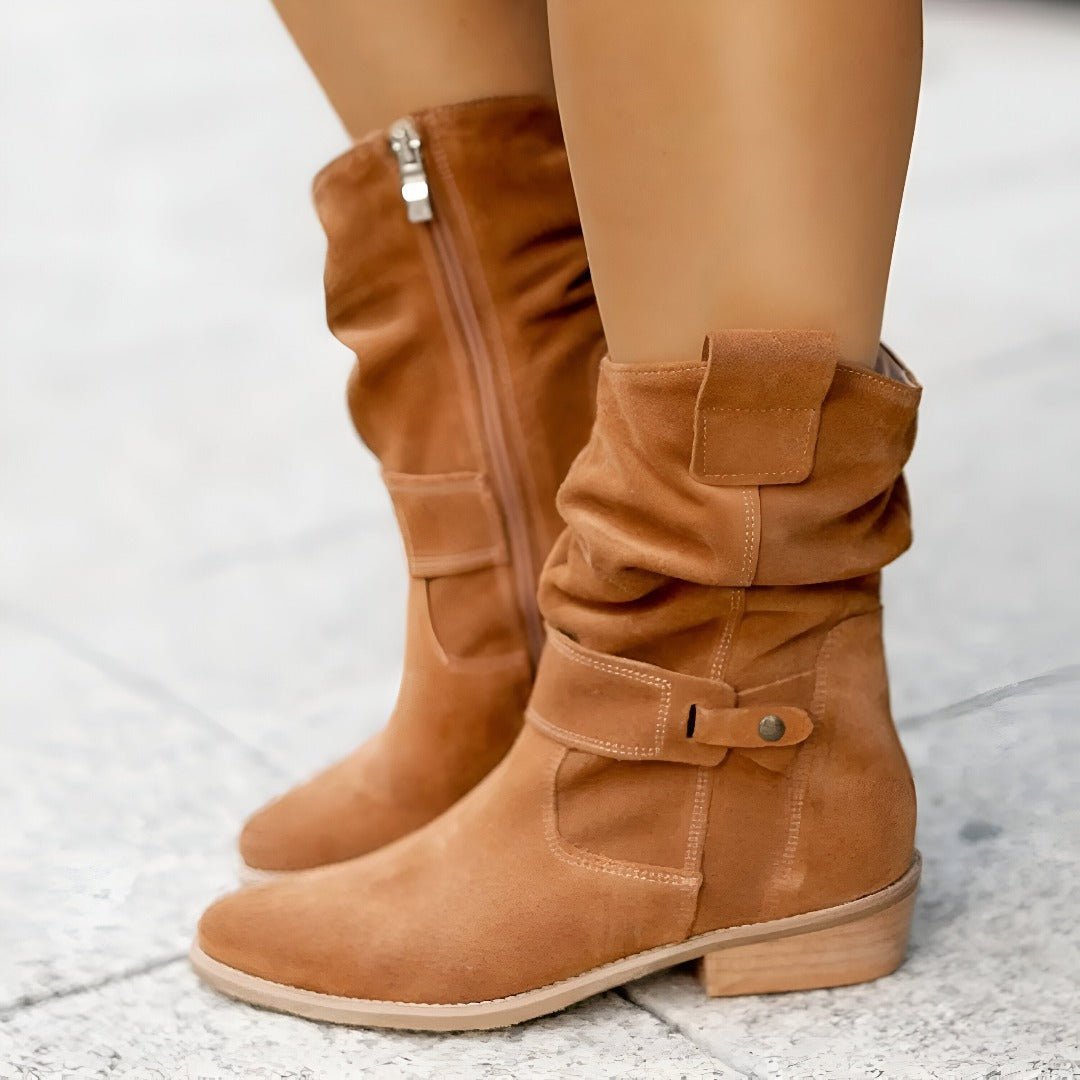 Bequeme Wildleder Stiefel Lässig Chic