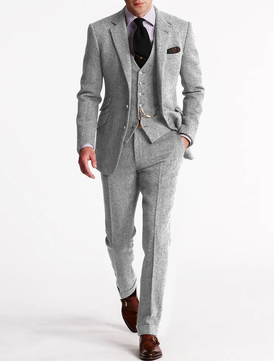 Herren Anzugsset 3-teilig Elegante Kombination