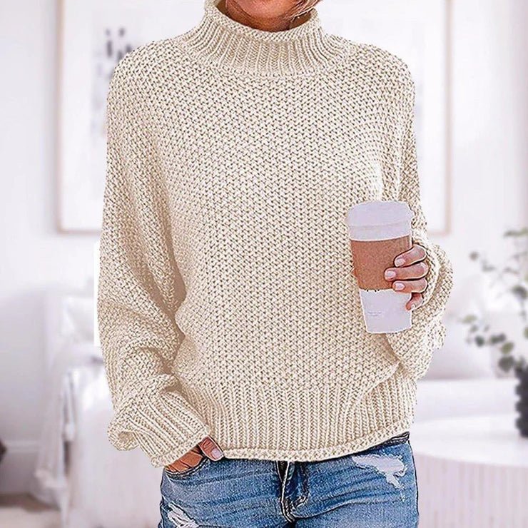 Strickpullover Damen Rollkragen Chunky Style