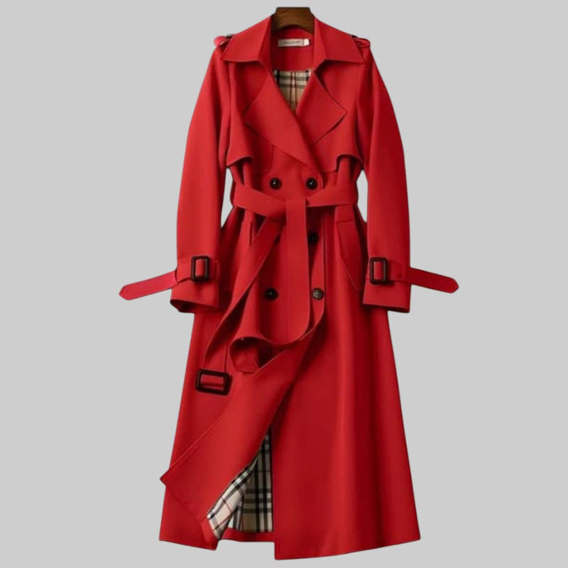 Damen Trenchcoat Elegent mit Gürtel Winter
